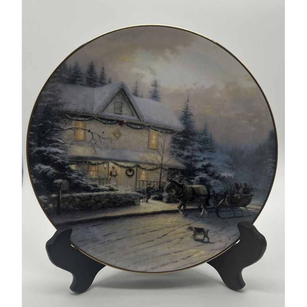 Thomas Kincade “The Best Tradition”#5 Old-Fashioned Christmas 1994 Plate Decor